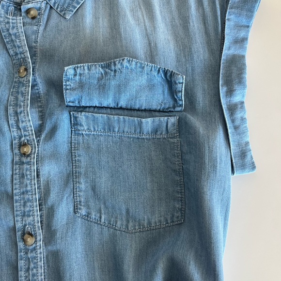 Sanctuary Dusty Sleeveless Shirt Dress in Sierra Wash - Picture 9 of 14